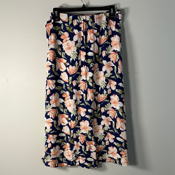 Ces Femme Navy Maxi Skirt with Pink Floral Print - Picture 7 of 7